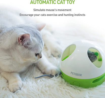 Hidey Mouse Electronic Interactive Cat Toy, Hide Mouse Cat Toy with Squeaky Mouse, Automatic Cat Toys with Catnip Filled Hidey Mouse, Cat Toys Interactive for Indoor Cats Play (Green)