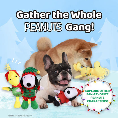 "Peanuts Holiday Plush Dog Toys Set – Snoopy & Woodstock 9" Stuffed Animal Squeaky Toys for Dogs | Perfect for Holiday Slumber Parties, 2-Piece Set"