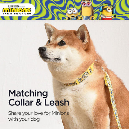 the Rise of Gru Large Dog Collar | Large Yellow Dog Collar More than a Minion | Dog Collar for Large Size Dogs with D-Ring, Cute Dog Apparel & Accessories for Pets