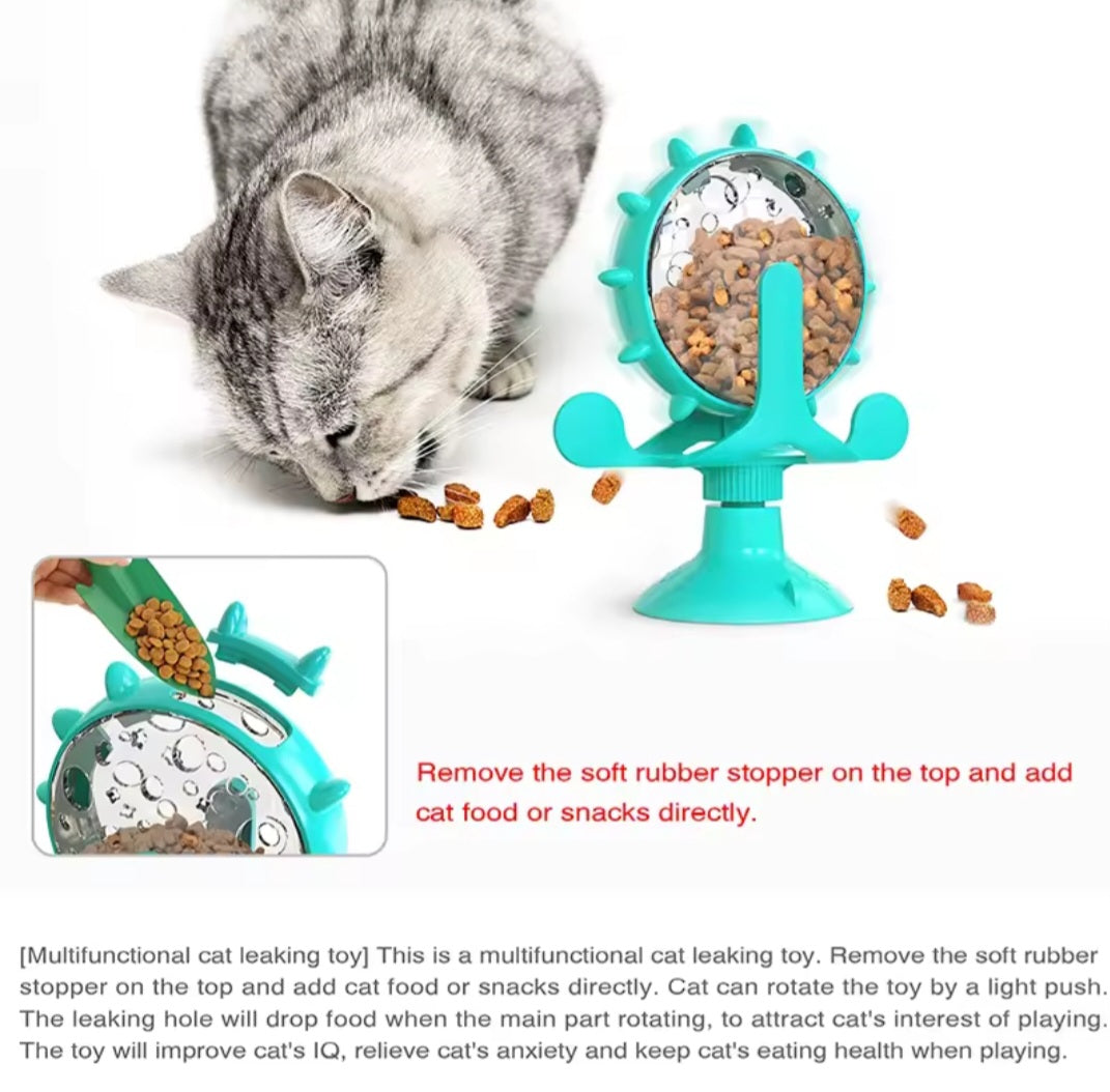 Interactive Rotatable Treat Dispenser for Cats & Small Dog