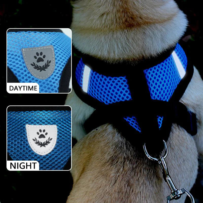 Reflective adjustable pet harness 